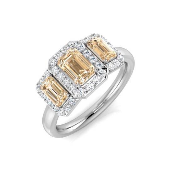 1.50ct VS/E-F Morganite and Diamond Gemstone Ring