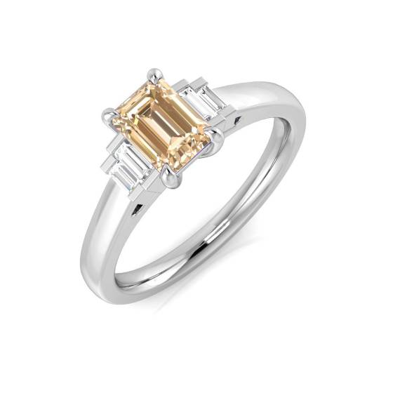0.70ct VS/E-F Morganite and Diamond Gemstone Ring