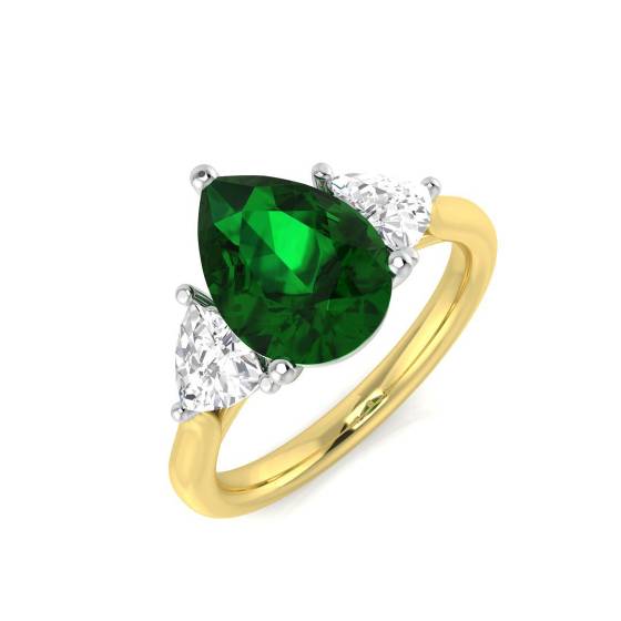 1.70ct VS/E-F Trilogy Emerald and Diamond Gemstone Ring