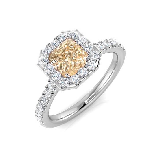 1.10ct VS/E-F Morganite and Diamond Gemstone Ring