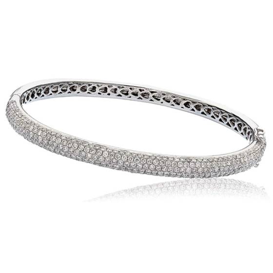 Elegant Encrusted Round Diamond Set Bangle