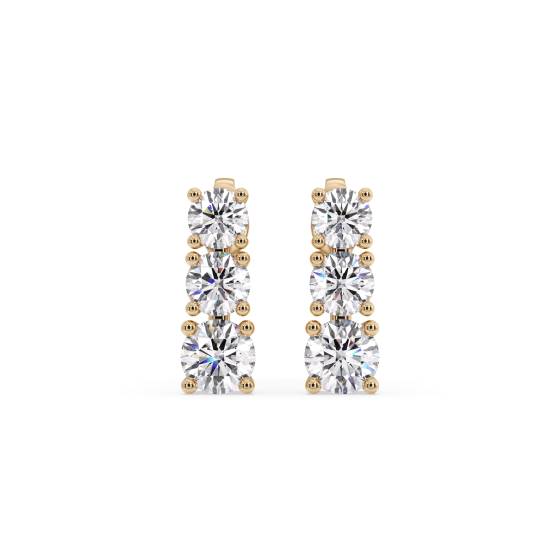0.75ct VS/F-G Round Natural Diamond Drop Earrings