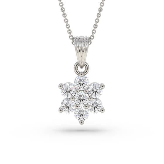 0.50ct Cluster Round Diamond Designer Pendant