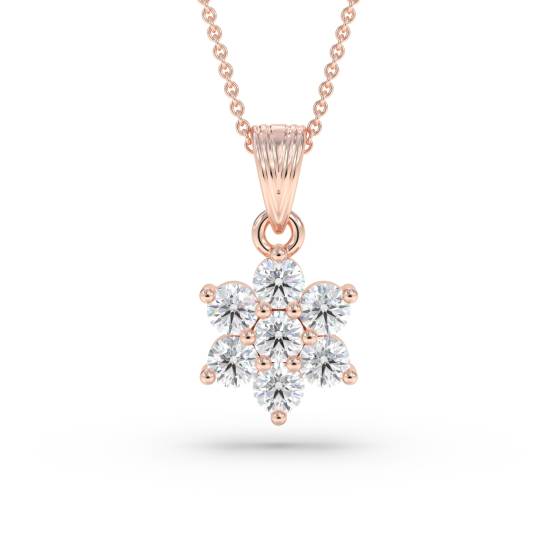 0.50ct Cluster Round Diamond Designer Pendant