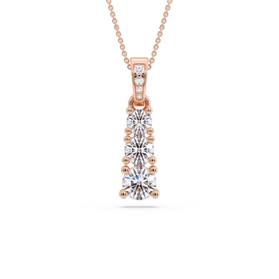 Elegant Round Diamond Trilogy Pendant