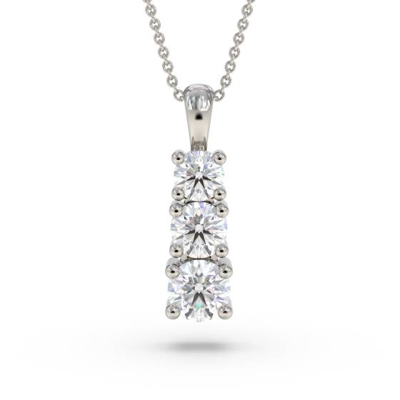 Elegant Round Diamond Trilogy Pendant