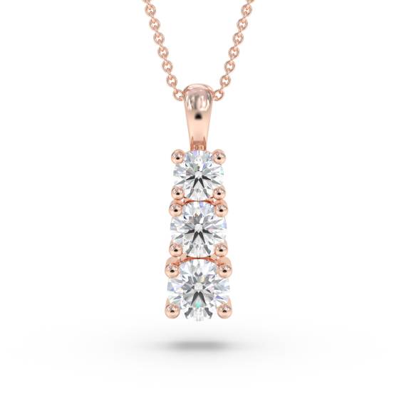 Elegant Round Diamond Trilogy Pendant