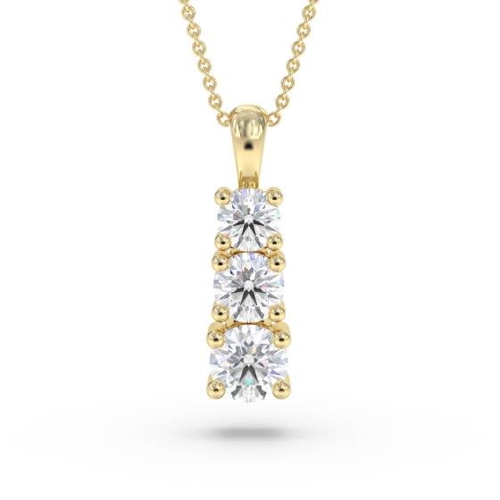 Elegant Round Diamond Trilogy Pendant