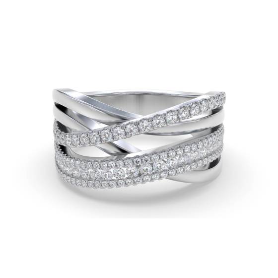 0.60ct SI/F-G Natural Round Diamond Dress Ring in 18k White Gold