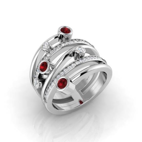 0.70ct VS/E-F Round Cut Ruby Gemstone Ring