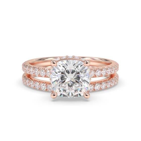 Cushion  Diamond Halo Bridal Set