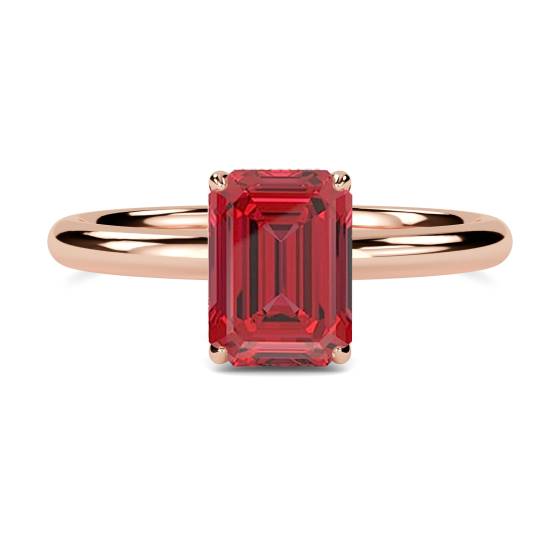 Emerald Ruby and Diamond Halo Ring