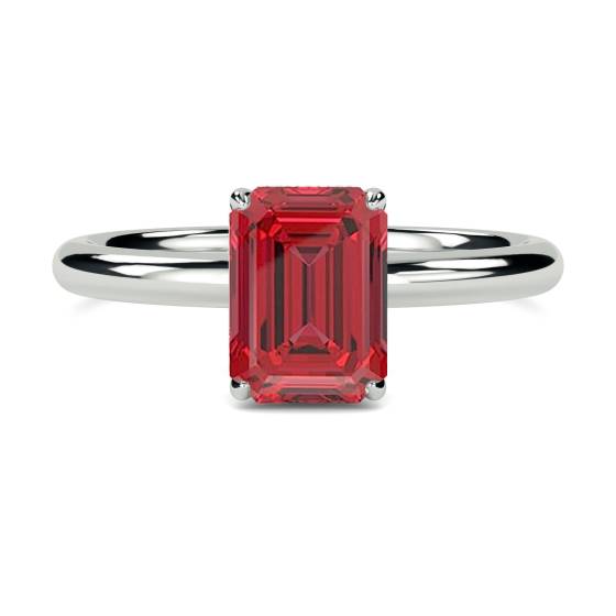 Emerald Ruby and Diamond Halo Ring