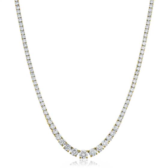 Round Diamond Claw Set Tennis Necklace