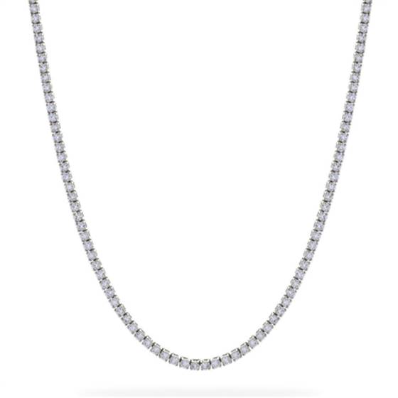 Round Diamond Claw Set Tennis Necklace