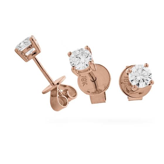 0.80ct VS/F-G Round Stud Diamond Earrings