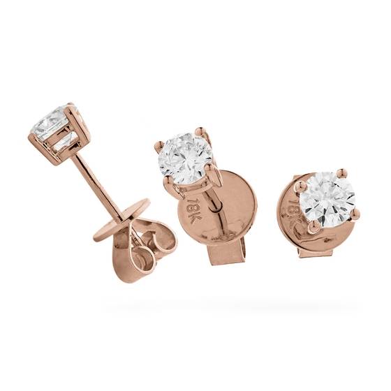 0.60ct VS/F-G Round Stud Diamond Earrings