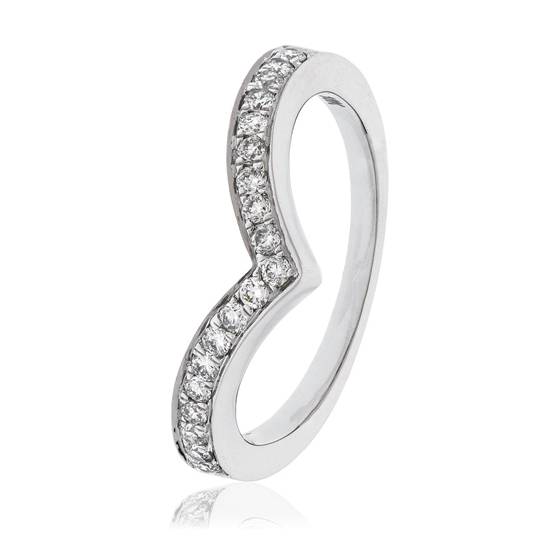 0.10ct VS/F-G Natural Round cut Diamond Half Eternity Ring in 18k White Gold