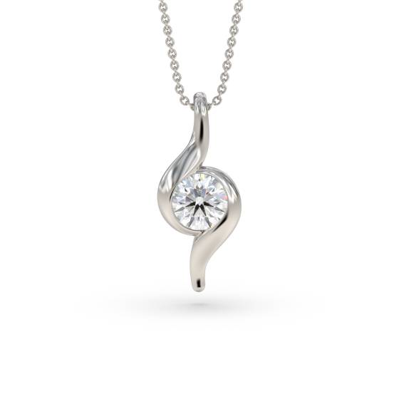 Stylish Round Diamond Solitaire Pendant