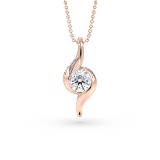 Stylish Round Diamond Solitaire Pendant