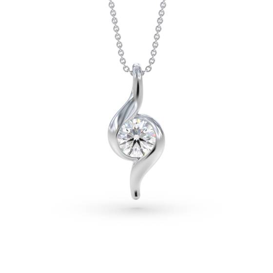 Stylish Round Diamond Solitaire Pendant