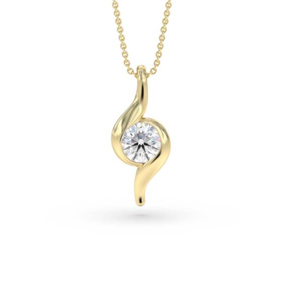 Stylish Round Diamond Solitaire Pendant