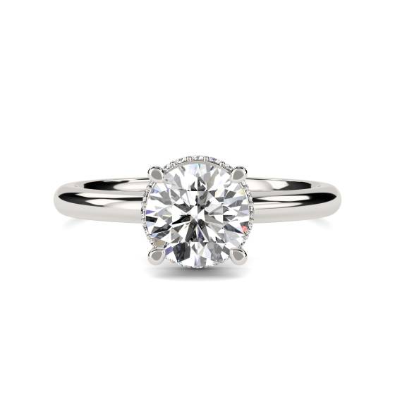 1.20ct I1/E Round Natural Diamond Hidden Halo Ring
