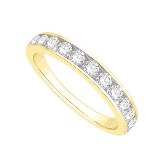 0.50ct VS/E-F Round Cut Natural Diamond Channel Set Half Eternity Ring