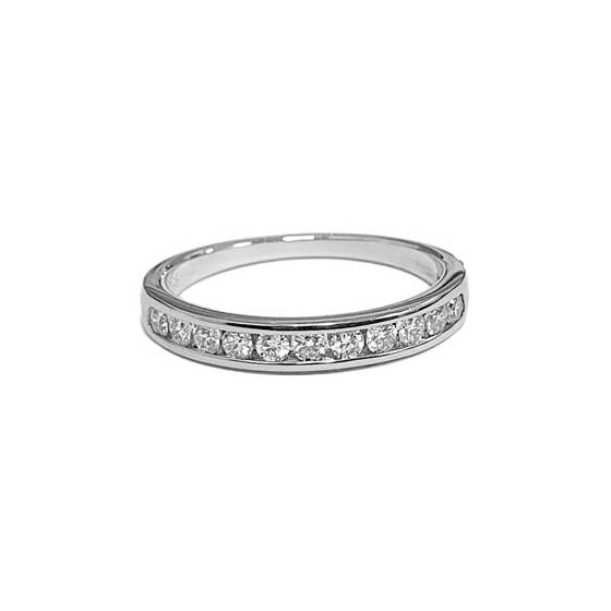 0.25ct VS/E-F Channel Set Natural Diamond Half Eternity Ring in 18k White Gold