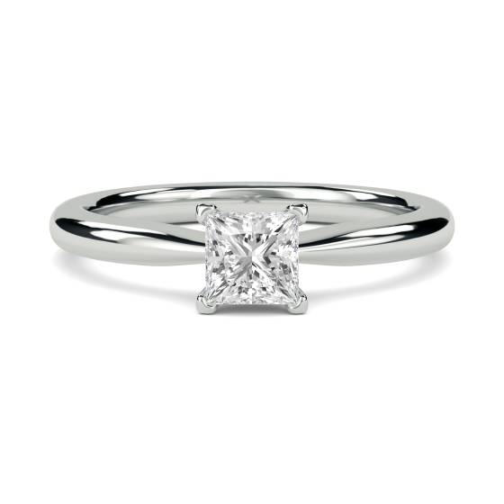 1.01ct SI2/G Natural Princess Diamond Engagement Ring in Platinum