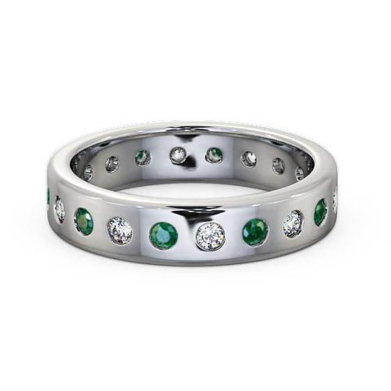 1.00ct Mens Green Emerald and Diamond Bezel Set Ring