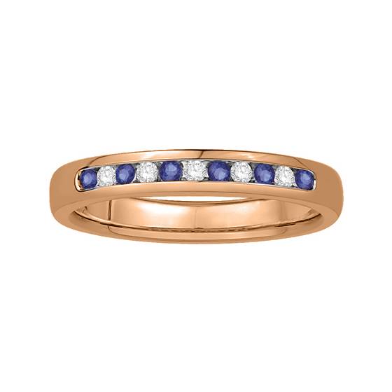 3mm Blue Sapphire and Diamond Eternity Ring