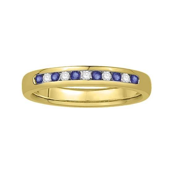 3mm Blue Sapphire and Diamond Eternity Ring