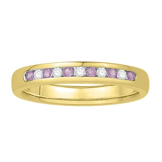 3mm Pink Sapphire and Diamond Eternity Ring