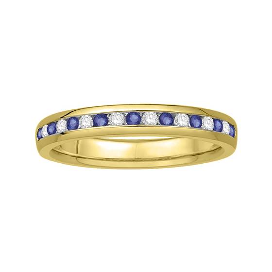 3mm Blue Sapphire and Diamond Eternity Ring