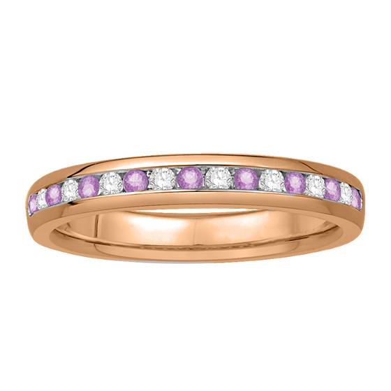 3mm Pink Sapphire and Diamond Eternity Ring