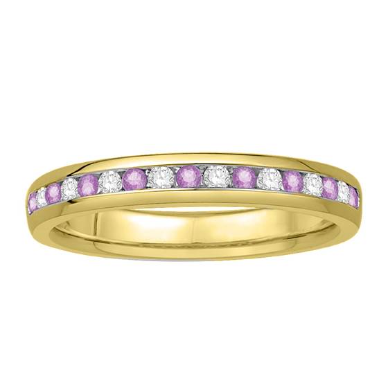 3mm Pink Sapphire and Diamond Eternity Ring
