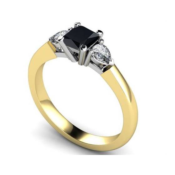Princess Black Diamond Trilogy Ring