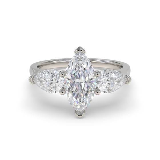 GIA Certified 1.11ct VVS2/F Natural Diamond Trilogy Ring in Platinum
