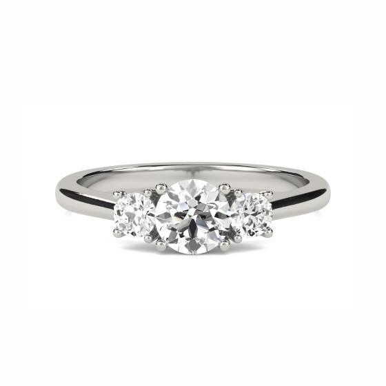 0.50ct VS/F-G Lavish Natural Round Diamond Trilogy Ring in Platinum