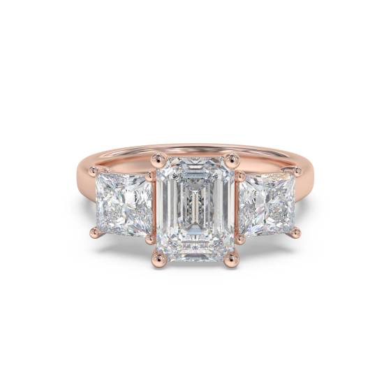 Emerald and Princess Diamond Trilogy Ring