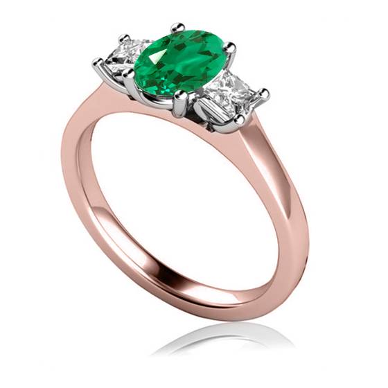 Emerald and Diamond Trilogy Ring
