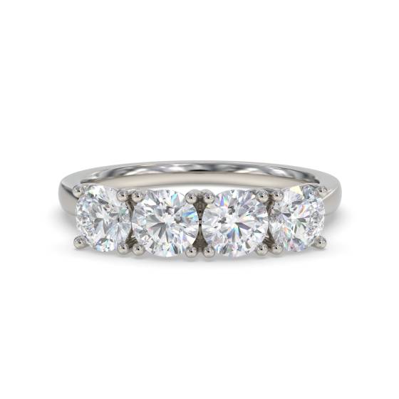 0.74ct VS/F-G Four Stone Natural Diamond Ring