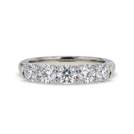 DHMT05097 5 Stone Round Diamond Half Eternity Ring