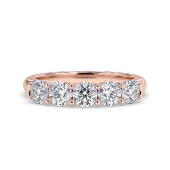 DHMT05097 5 Stone Round Diamond Half Eternity Ring