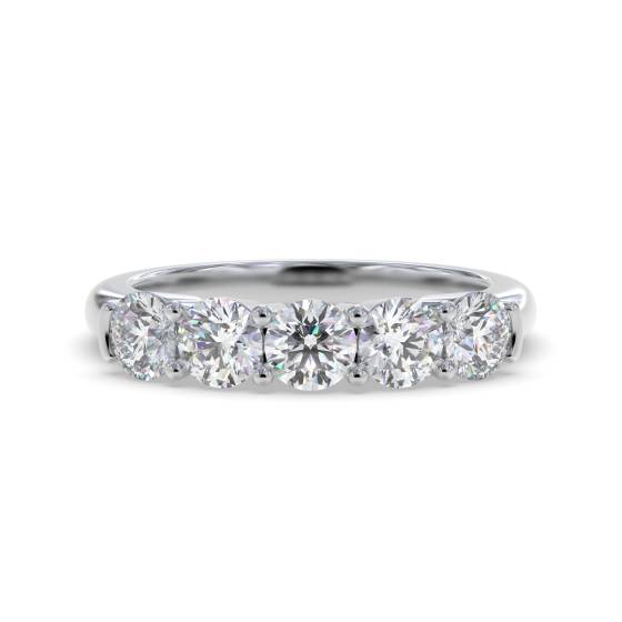 DHMT05097 5 Stone Round Diamond Half Eternity Ring