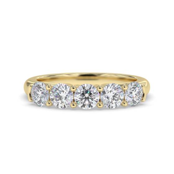 DHMT05097 5 Stone Round Diamond Half Eternity Ring