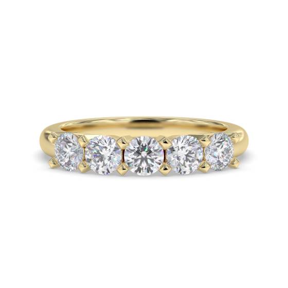 DHMT05100 5 Stone Round Diamond Half Eternity Ring