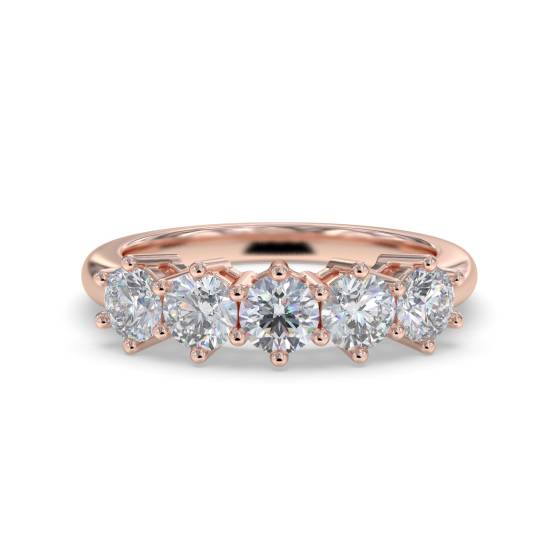 DHMT05103 5 Stone Round Diamond Half Eternity Ring