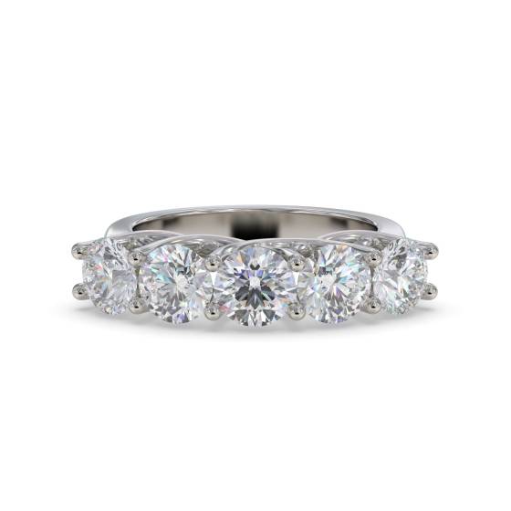 DHMT05116 5 Stone Round Diamond Half Eternity Ring